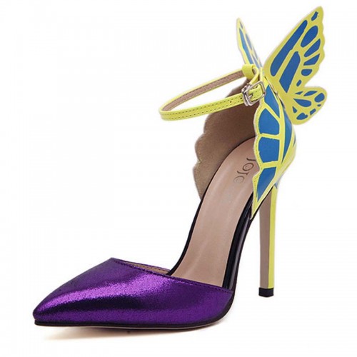 Purple Butterfly Inspired Half Covered Heels